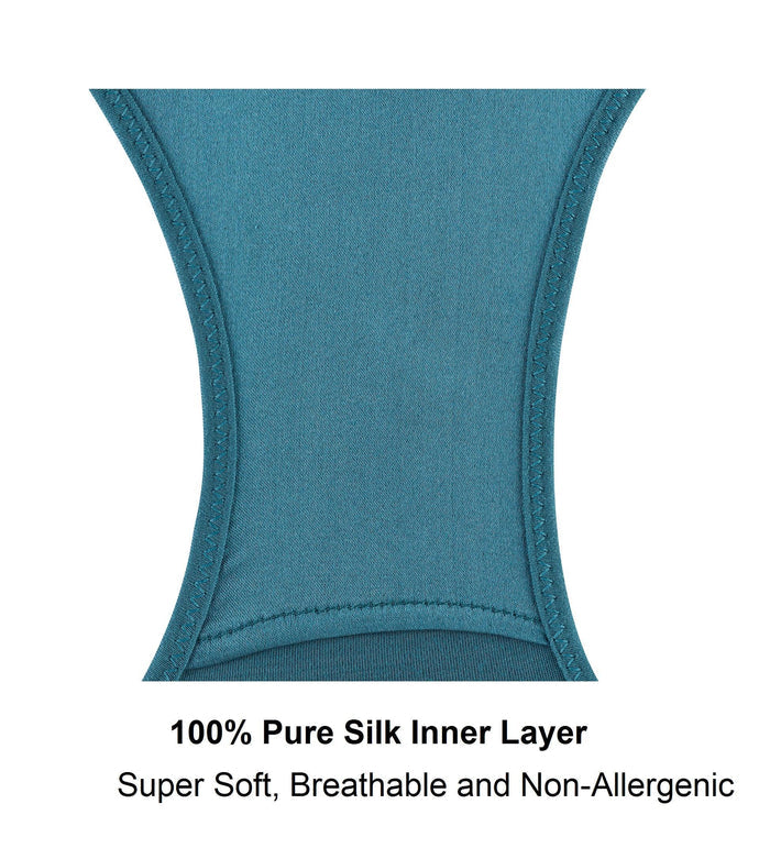 Coral Silk and Organic Cotton Full Brief in Peacock Blue, view 4 – Juliemay Lingerie