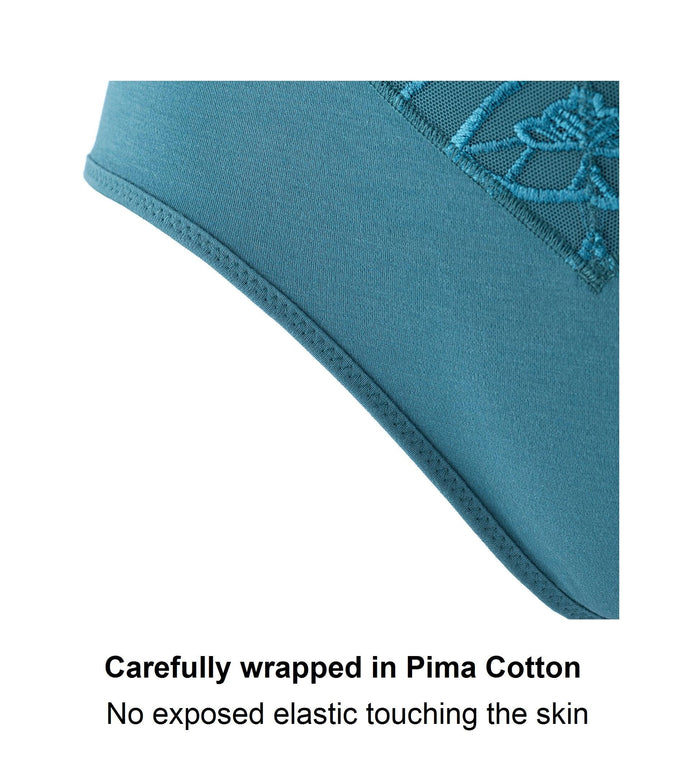Coral Silk and Organic Cotton Full Brief in Peacock Blue, view 5 – Juliemay Lingerie