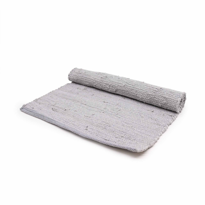 Cotton Grey Rug - SMALL Indian Handloom