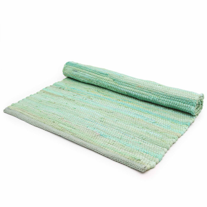 Cotton Rug - Aqua Colour LARGE Indian Handloom