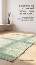 Cotton Rug - Aqua Colour MEDIUM Indian Handloom