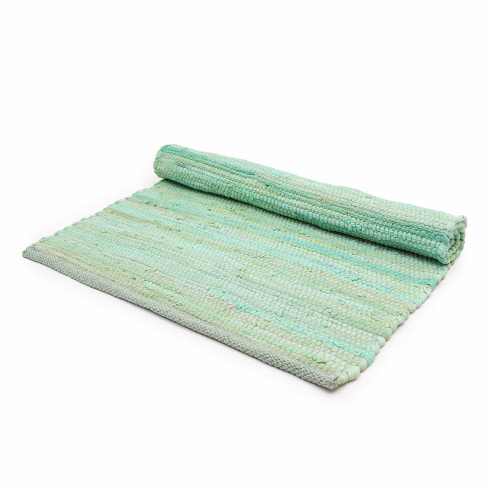 Cotton Rug - Aqua Colour MEDIUM Indian Handloom