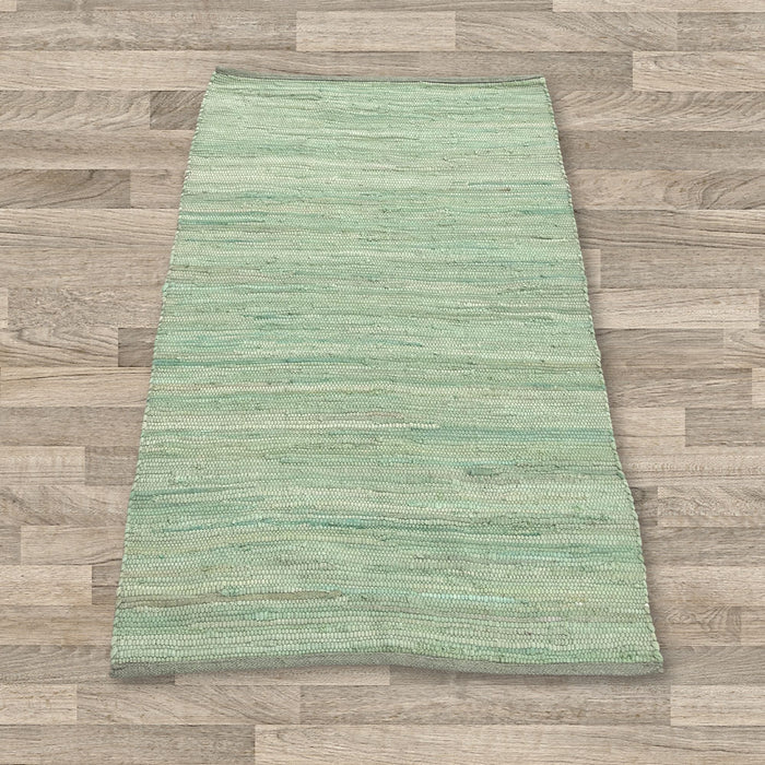 Cotton Rug - Aqua Colour SMALL Indian Handloom