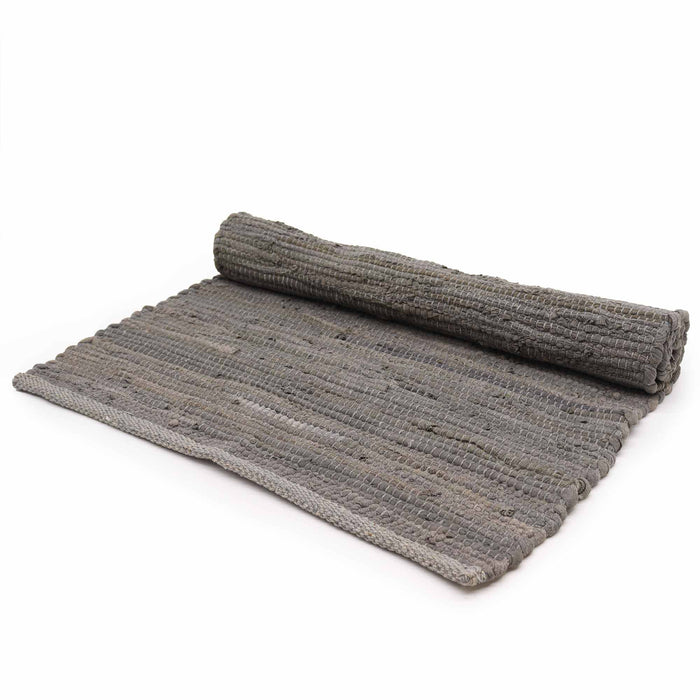 Cotton Rug - Charcoal Colour LARGE Indian Handloom
