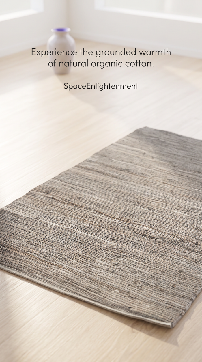 Cotton Rug - Charcoal Colour LARGE Indian Handloom