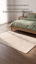 Cotton Rug - Cream Colour MEDIUM Indian Handloom