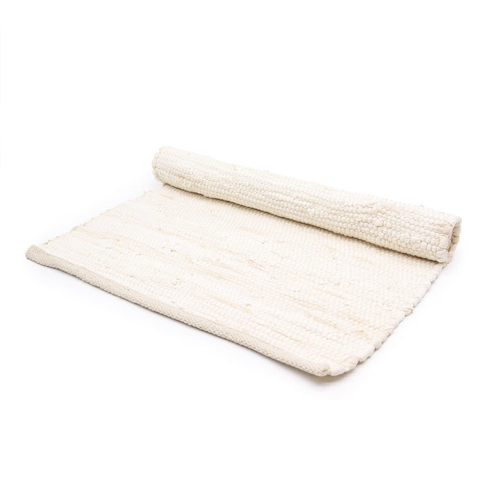 Cotton Rug - Cream Colour MEDIUM Indian Handloom