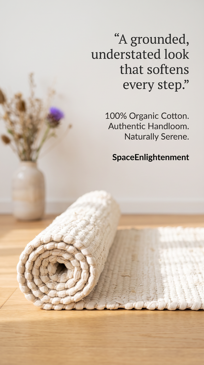Cotton Rug - Cream Colour MEDIUM Indian Handloom