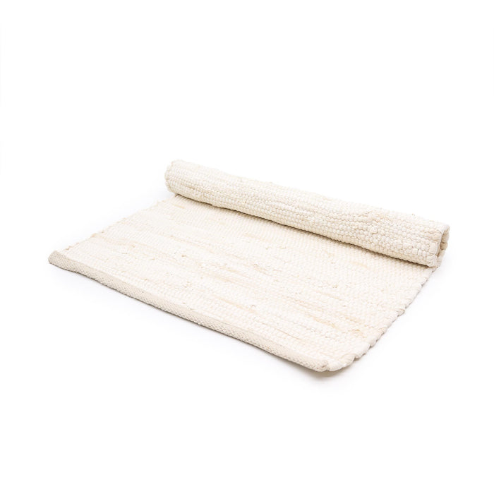 Cotton Rug - Cream Colour SMALL Indian Handloom