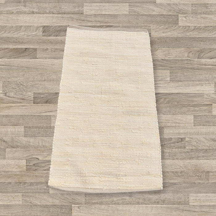 Cotton Rug - Cream Colour SMALL Indian Handloom