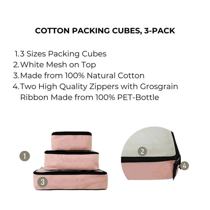 Cotton Travel Organizer For Clothes - 3pcs