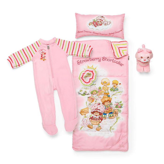 Courtney’s™ Strawberry Shortcake™ Sleeping Bag & PJs for 18-inch Dolls (Historical Characters)
