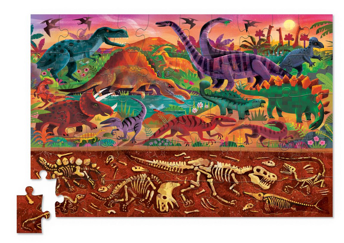Crocodile Creek 50-Piece Mini Holographic Dinosaurs Puzzle