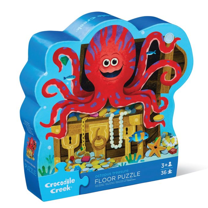 Crocodile Creek Inc. 36-Piece Shaped Box Puzzle Octopus Treasure