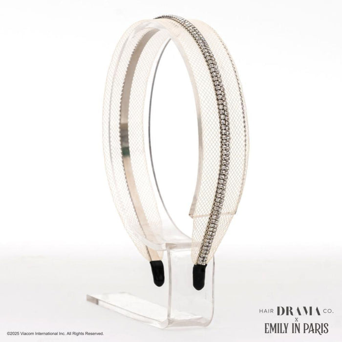 Crystal Mesh Hair Band - Pastel Yellow
