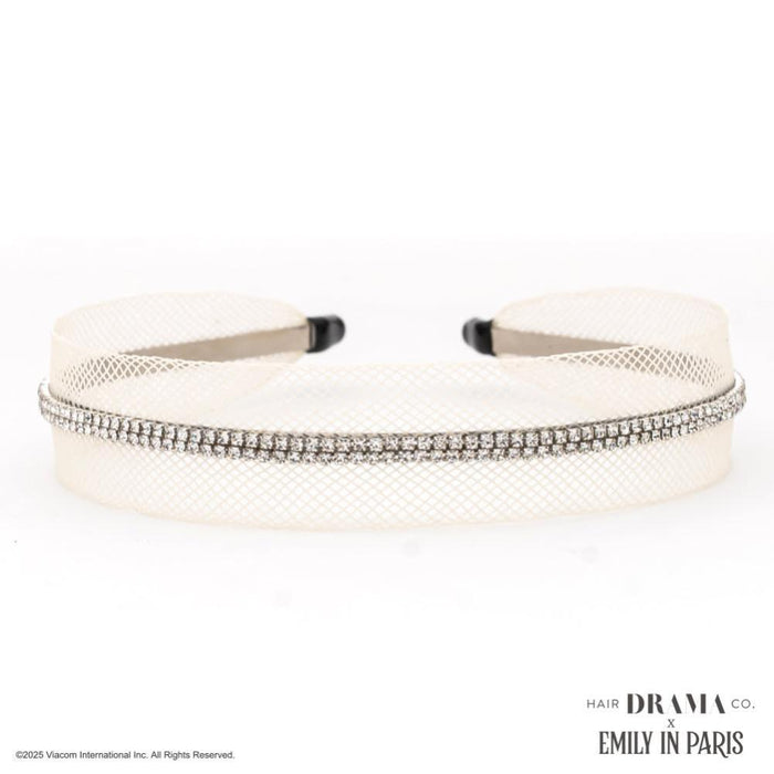 Crystal Mesh Hair Band - Pastel Yellow