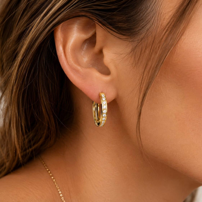 Crystal Pavé Hoop Earrings
