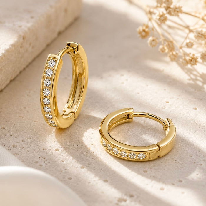 Crystal Pavé Hoop Earrings