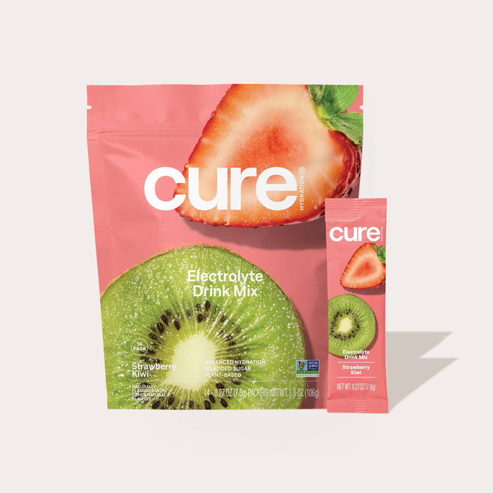 Cure Hydration - Hydrating Electrolyte Drink Mix - Strawberry Kiwi (14ct)