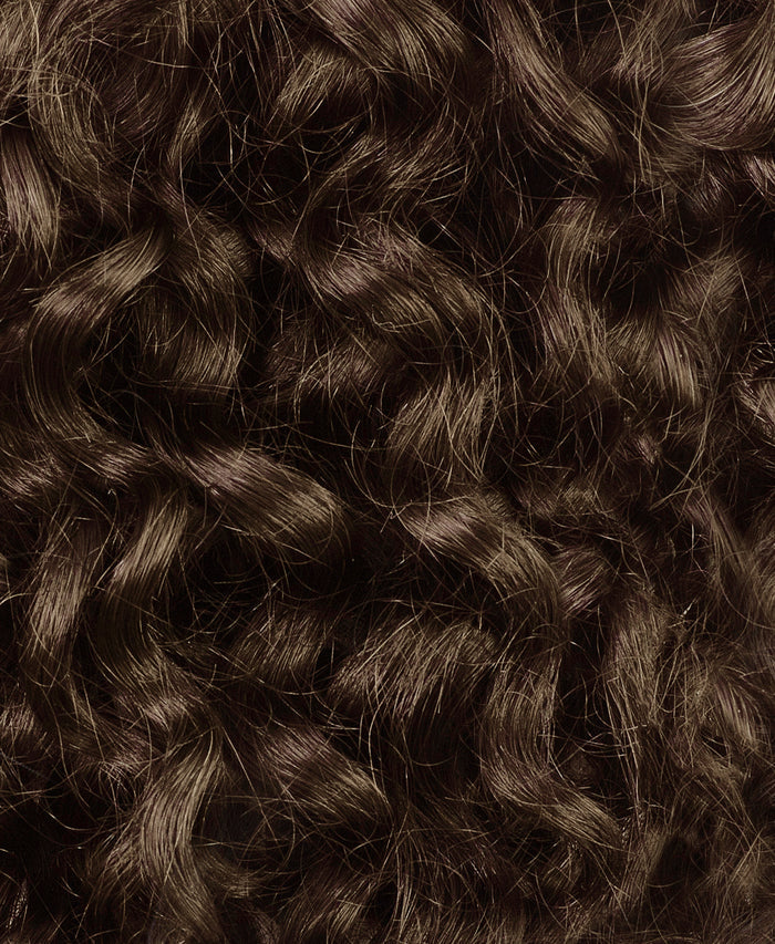 curly (3A curls) clip-in extensions light brown.