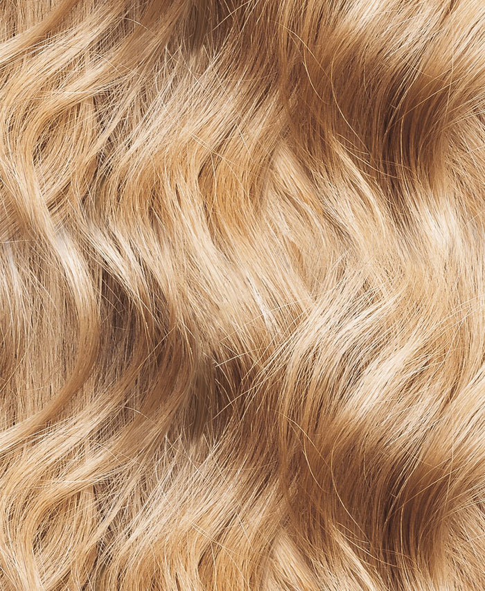 curly tape-in hair extensions medium blonde.