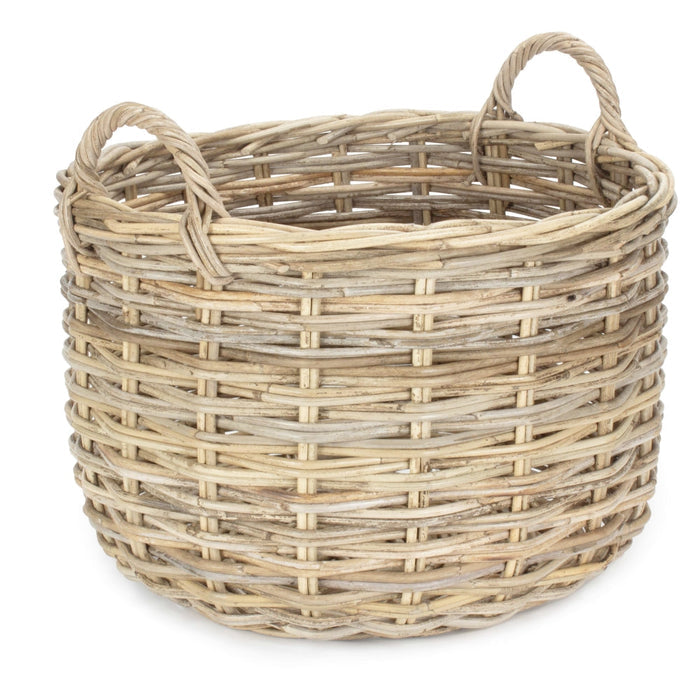 Curved Base Rattan Storage Basket
