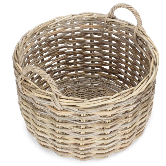 Curved Base Rattan Storage Basket