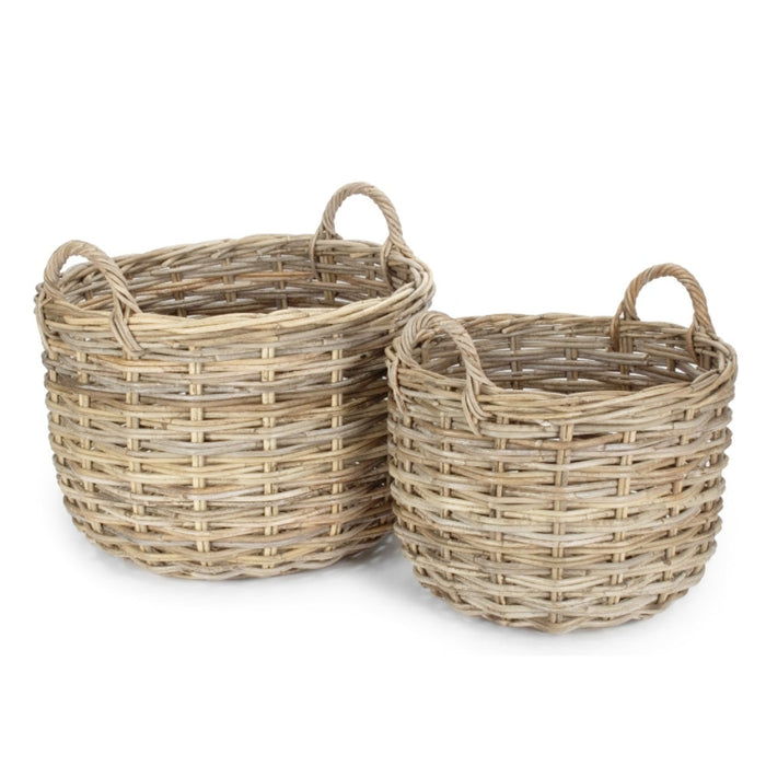 Curved Base Rattan Storage Basket