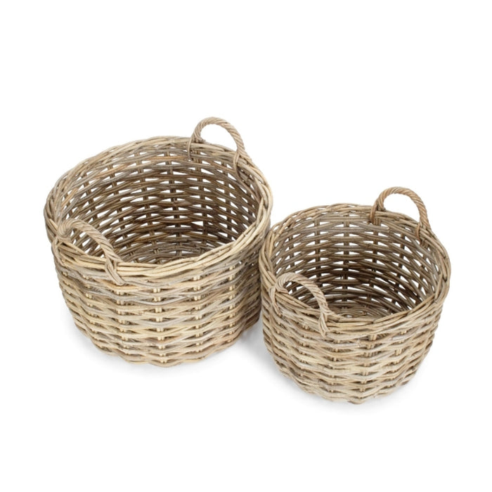 Curved Base Rattan Storage Basket