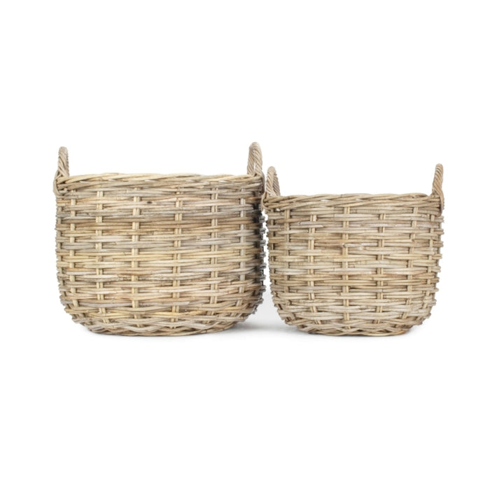 Curved Base Rattan Storage Basket
