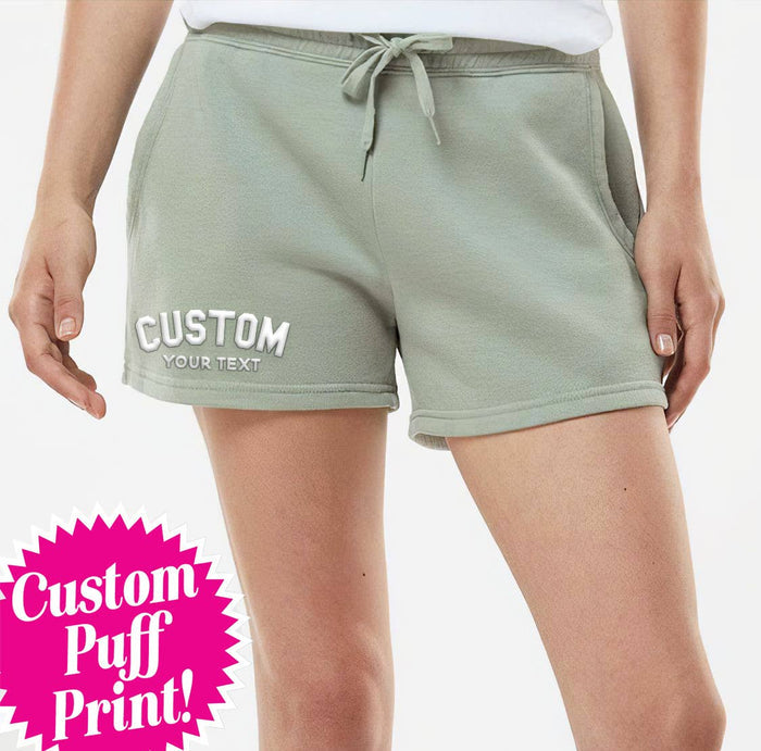 CUSTOM Puff Print Women's Wave Wash Shorts