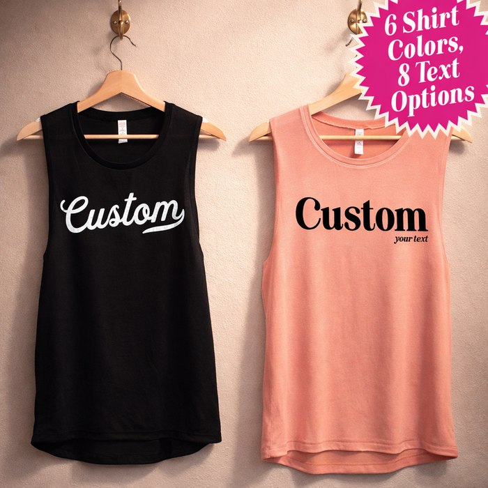 CUSTOM Small Business Muscle Tanks for Yoga, Pilates & more!