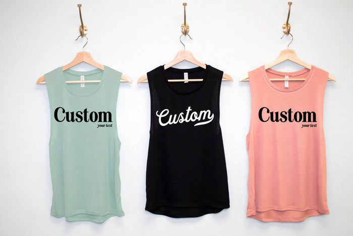 CUSTOM Small Business Muscle Tanks for Yoga, Pilates & more!