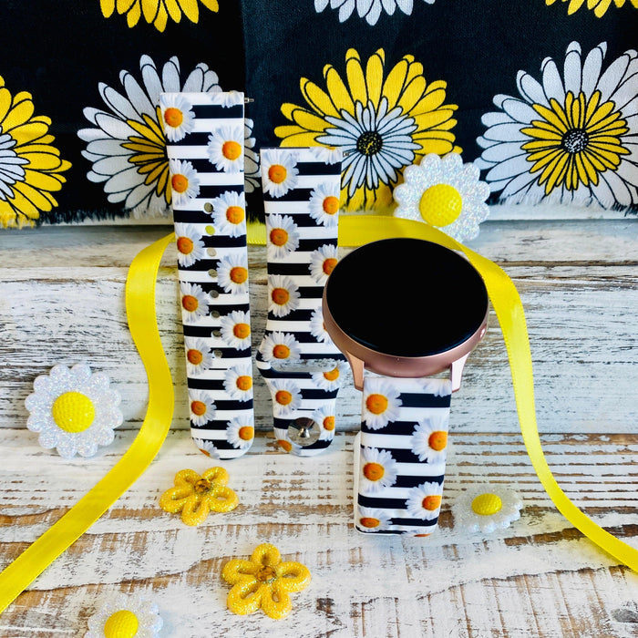 Cute Daisy Print Silicone Band For Samsung Watch - Fancy Bands