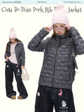 Dark gray polka dot down jacket