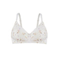 Ditsy Floral Silk and Organic Cotton Smooth T Shirt Wireless Bra, front view – Juliemay Lingerie