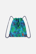 Drawstring Bag Blue Diamond Print-0