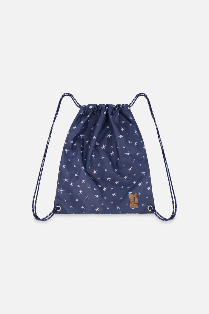 Drawstring Bag Navy With Star Print-0