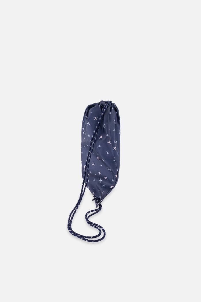 Drawstring Bag Navy With Star Print-1
