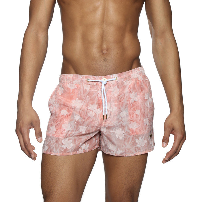 Dusty Pink Peony Barcelona Printed Swim Short - Parke & Ronen
