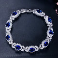 Wedding Jewelry - Blue Cubic Zirconia Bridal Bracelet