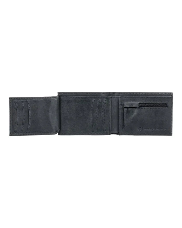 Black leather wallet on a white background