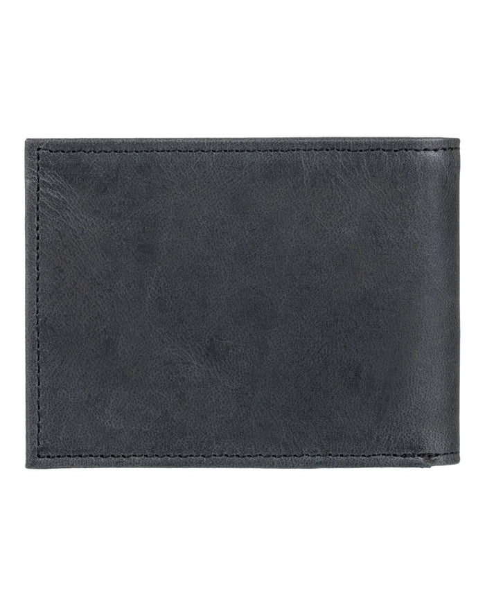 Black leather wallet on a white background