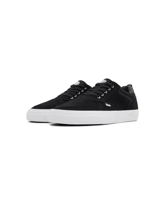 Black element sneakers with white soles on a white background