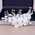 Wedding Hair Accessories - Gold Pearl and Crystal Bridal Hair Comb