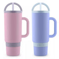 Ello - Port Stainless Steel Tumbler with Handle, Thistle and Cornflower - 40 Oz - 2 Pack