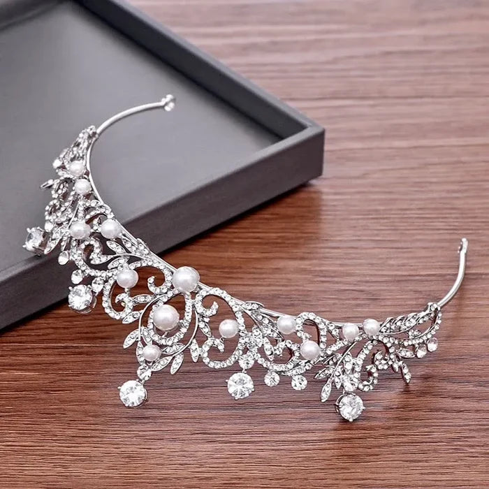 Wedding Hair Accessories - Pearl and Rhinestone Bridal Tiara