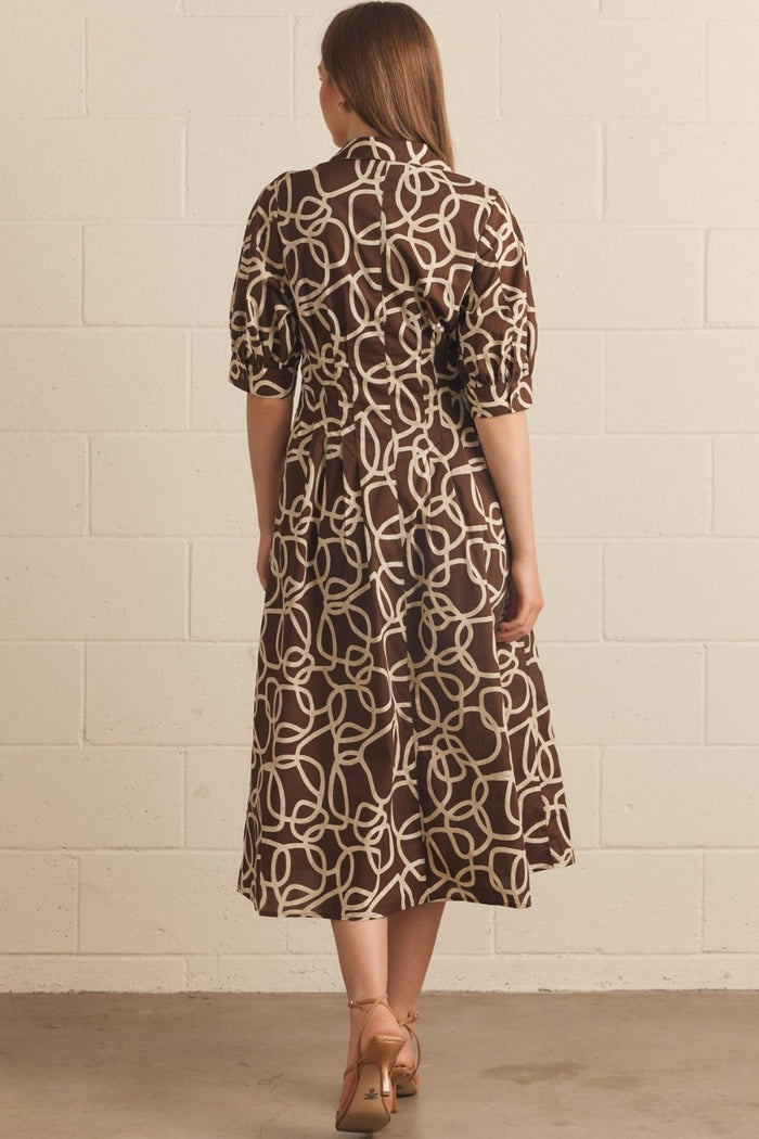 Espresso Swirl Midi Dress 🤎✨