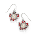 Everbloom Pearl & Ruby French Wire Earrings