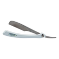 Feather Artist Club DX shavette med hvitt håndtak og metallblad, foldbar barberkniv fra Japan